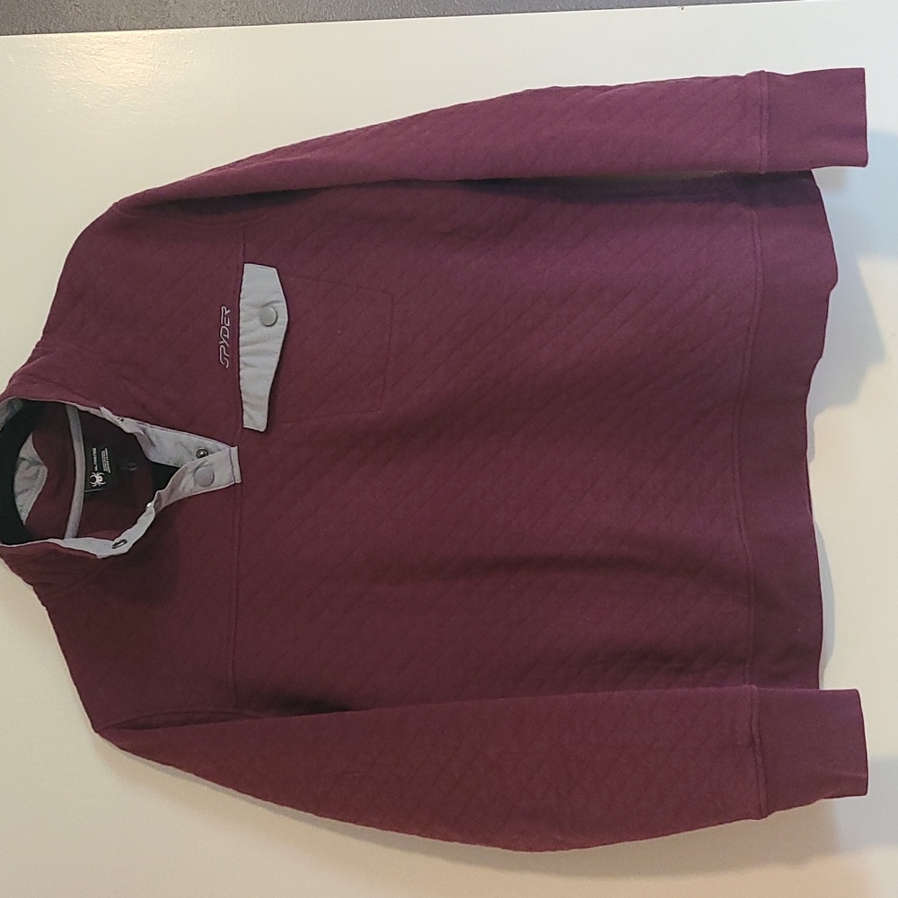 Spyder Maroon Quilted Pullover Sweatshirt